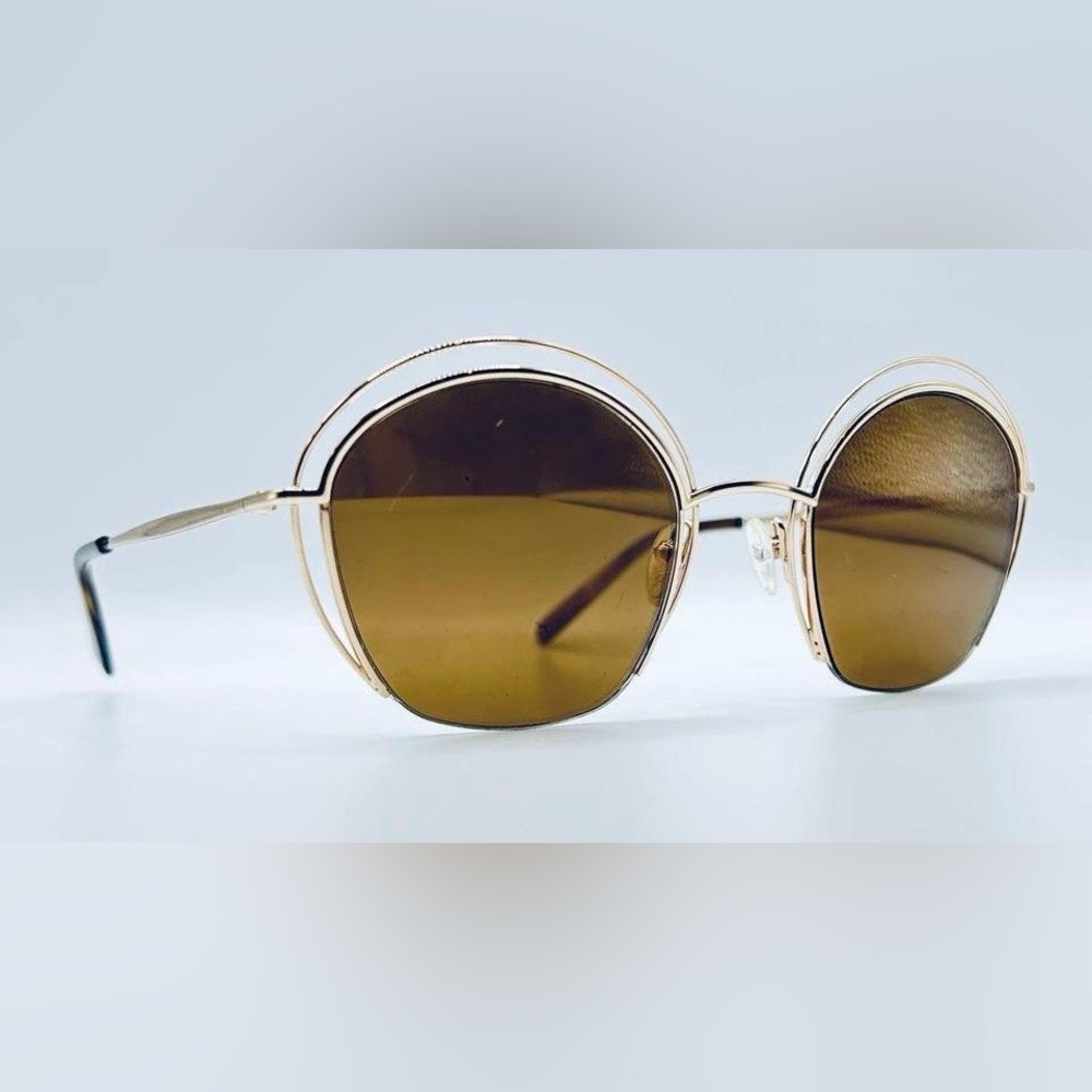 Linea Roma LR3651 Gold Round Half-Rim Sunglasses Frames Only